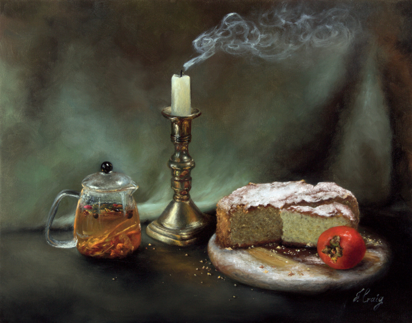 "Winter tea" | Original oil on stretched linen