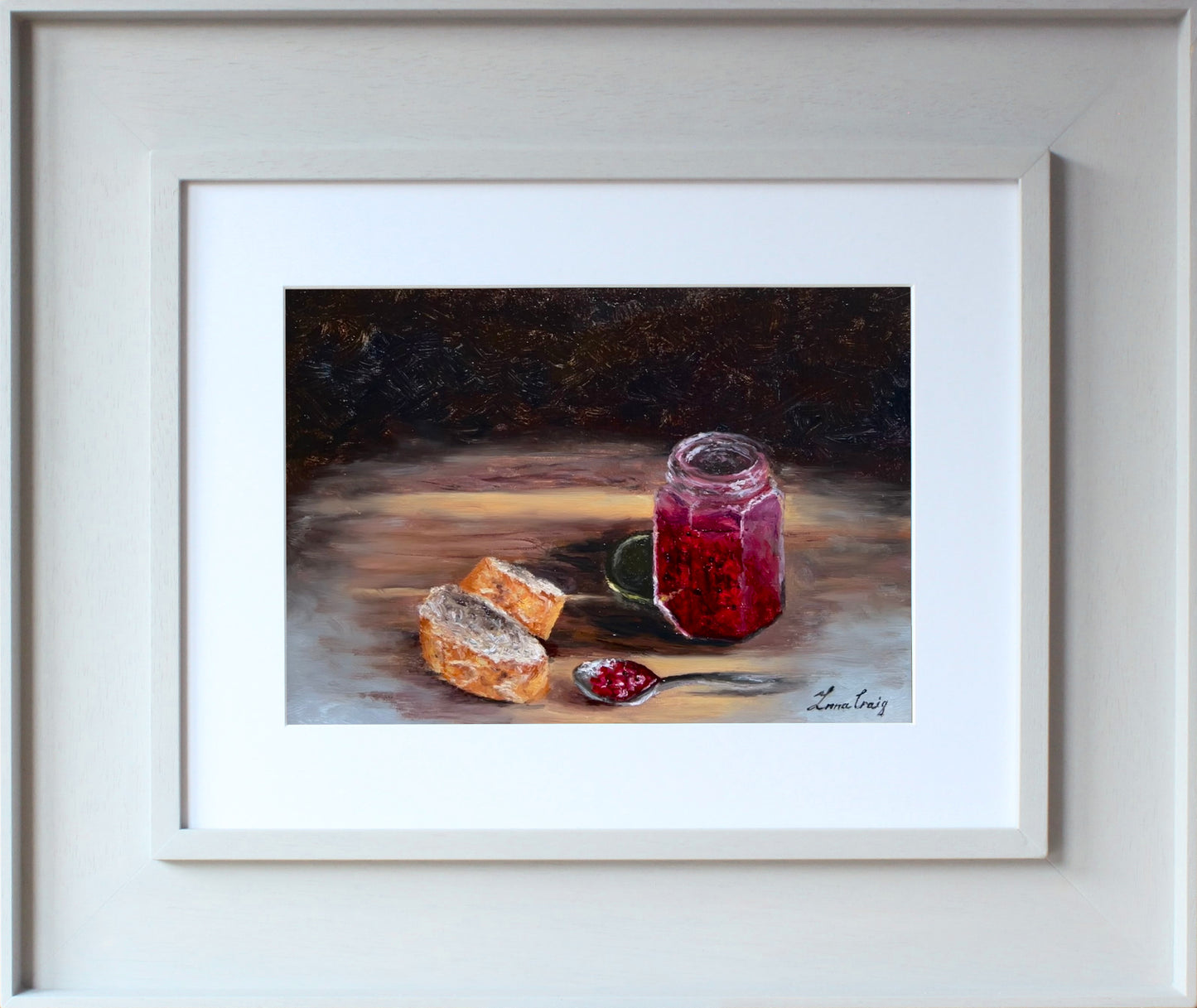 "Redcurrant jam" | Original oil on paper | Framed